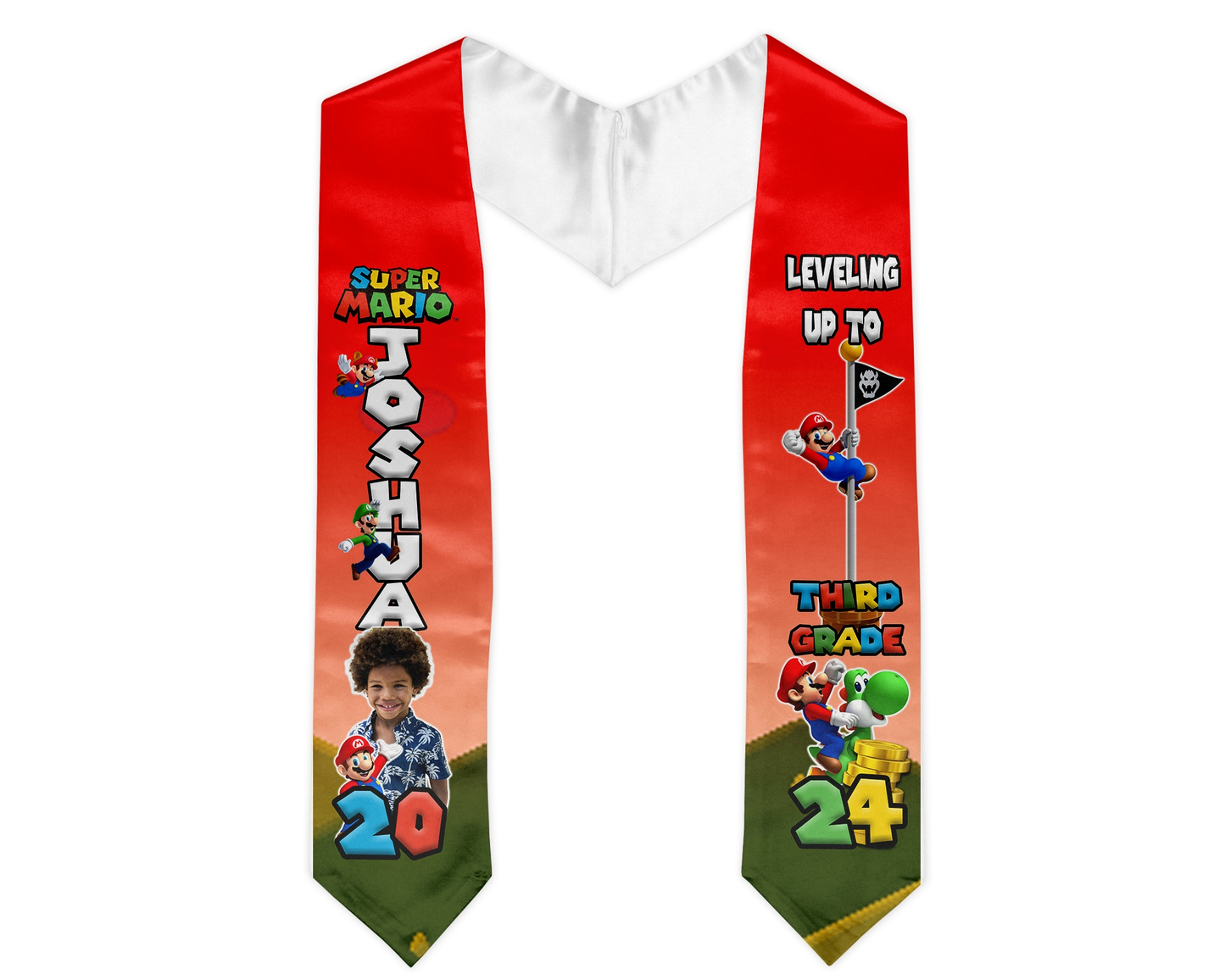 Kid's Mario Bros Inspired Graduation Stole